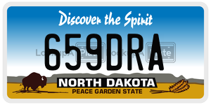 659DRA  license plate in ND