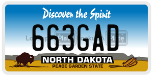663GAD  license plate in ND