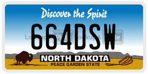 664DSW  license plate in ND