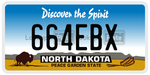 664EBX  license plate in ND
