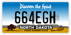 664EGH  license plate in ND