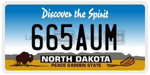 665AUM  license plate in ND