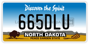 665DLU  license plate in ND