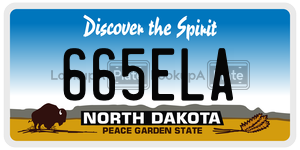 665ELA  license plate in ND