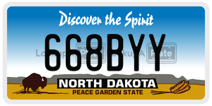 668BYY  license plate in ND