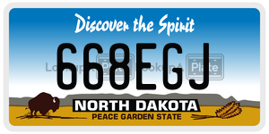 668EGJ  license plate in ND