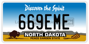 669EME  license plate in ND