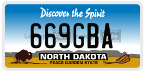 669GBA  license plate in ND