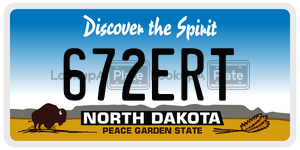 672ERT  license plate in ND