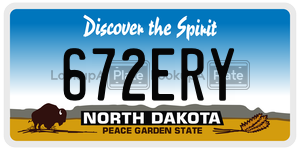 672ERY  license plate in ND