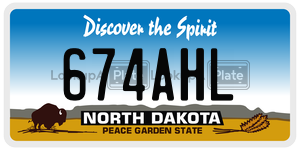 674AHL  license plate in ND