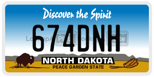 674DNH  license plate in ND