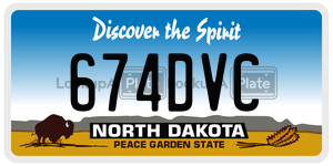 674DVC  license plate in ND