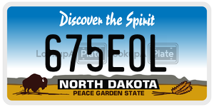 675EOL  license plate in ND