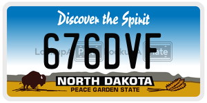 676DVF  license plate in ND