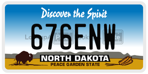 676ENW  license plate in ND
