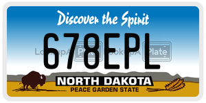 678EPL  license plate in ND