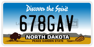 678GAV  license plate in ND