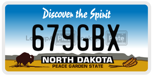 679GBX  license plate in ND