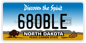 680BLE  license plate in ND
