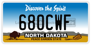 680CWF  license plate in ND