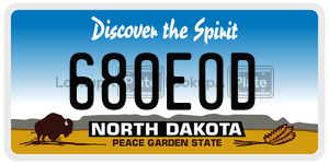 680EOD license plate in North Dakota