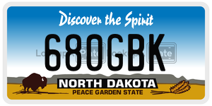 680GBK  license plate in ND