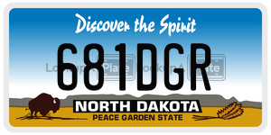 681DGR  license plate in ND