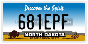 681EPF  license plate in ND
