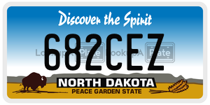 682CEZ  license plate in ND