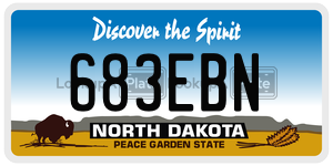 683EBN  license plate in ND