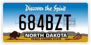 684BZT  license plate in ND