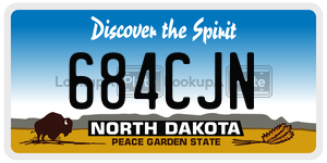 684CJN  license plate in ND