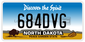 684DVG  license plate in ND