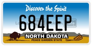 684EEP  license plate in ND