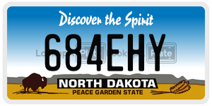 684EHY  license plate in ND