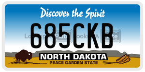 685CKB  license plate in ND