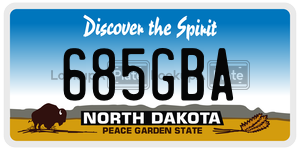 685GBA  license plate in ND