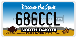 686CCL  license plate in ND