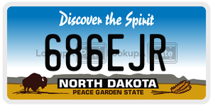 686EJR license plate in North Dakota