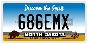 686EMX license plate in North Dakota