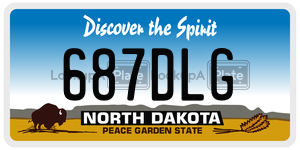 687DLG  license plate in ND