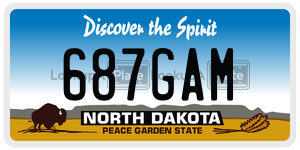 687GAM  license plate in ND
