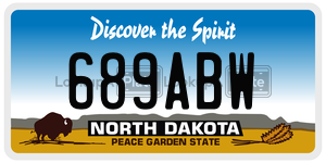 689ABW  license plate in ND