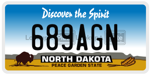 689AGN  license plate in ND