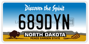 689DYN  license plate in ND