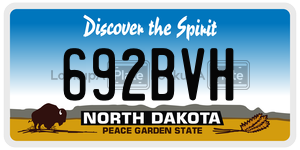 692BVH  license plate in ND