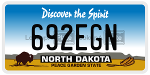692EGN  license plate in ND