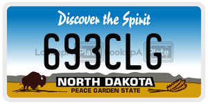 693CLG  license plate in ND