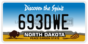 693DWE  license plate in ND